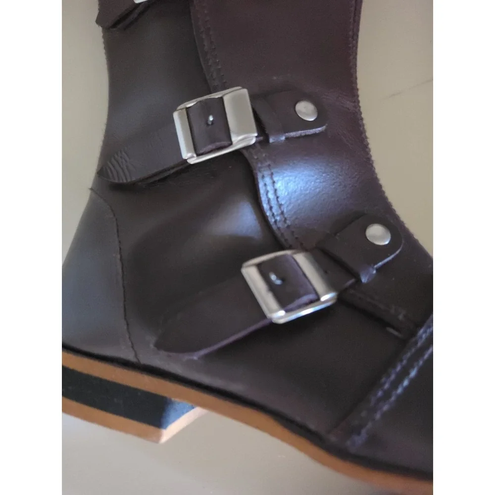 Medieval Leather Boots 4 Buckle |‎ Renaissance Inspired Loafer Boot | Halloween